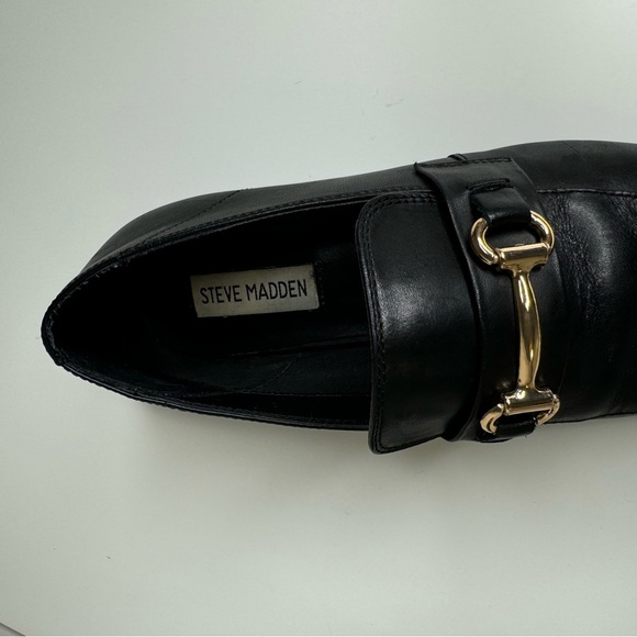 Steve Madden Black Leather Loafers - Picture 7 of 14